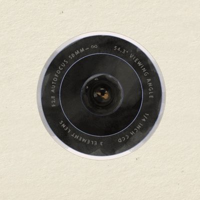 Privacy shutter: operated by rotating the outer ring; the iris closes over the lens mechanically, no software involved. A physical guarantee of privacy that later generations of webcams abandoned entirely.